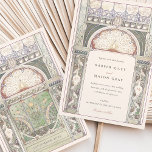 Invitation Peacock Art Nouveau Mariage<br><div class="desc">Ce magnifique faire-part de mariage Art Nouveau présente une illustration complexe d'inspiration vintage, avec des détails floraux délicats et un élégant motif paon. Le cadre magnifiquement orné, inspiré des arts décoratifs du début du XXe siècle, présente des verdure douce, des dorures chaudes et des tons terreux, créant une esthétique intemporelle...</div>