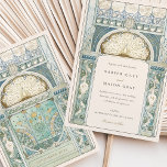 Invitation Peacock Art Nouveau Mariage<br><div class="desc">Ce magnifique faire-part de mariage Art Nouveau présente une illustration complexe d'inspiration vintage, avec des détails floraux délicats et un élégant motif paon. Le cadre magnifiquement orné, inspiré des arts décoratifs du début du XXe siècle, présente des verdure douce, des dorures chaudes et des tons terreux, créant une esthétique intemporelle...</div>