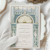 Invitation Peacock Art Nouveau Mariage