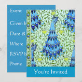 Invitation Peacock Art nouveau personnalisable (Devant / Derrière)