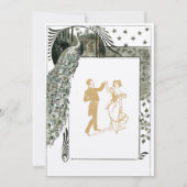 Invitation Peacock Art Nouveau vintage (Dos)