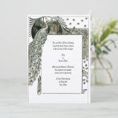 Invitation Peacock Art Nouveau vintage (Debout devant)