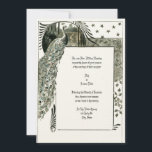 Invitation Peacock Art Nouveau vintage<br><div class="desc">Cette frontière de paon Art nouveau est issue d'une ancienne carte postale française de l'époque victorienne. Vous pouvez facilement personnaliser le texte. L'image du couple sur le dos peut être facilement remplacé par votre propre photo ou image dans ce modèle design.</div>