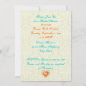 Invitation Peacock bijou coeur mariage douche nuptiale (Dos)