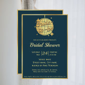 Invitation Peacock bleu or disco balle nuptiale douche