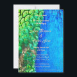 Invitation Peacock Blue Green Feather Texture Mariage d'été<br><div class="desc">Ce design est inspiré par le bel oiseau paon. Cet oiseau symbolise la confiance en soi, l'estime de soi, la dignité, le raffinement, la connaissance, la sexualité, la fierté et la beauté. La combinaison du bleu et du vert et des couleurs cool est parfaite pour l'été et donne un aspect...</div>