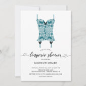Invitation Peacock Blue Lace Corset Bridal Lingerie Douche (Devant)