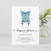 Invitation Peacock Blue Lace Corset Bridal Lingerie Douche (Debout devant)