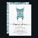 Invitation Peacock Blue Lace Corset Bridal Lingerie Douche<br><div class="desc">Belle dentelle bleu paon avec corset noir corset invitation à la douche avec dentelle de coordination pour une touche spéciale supplémentaire.</div>