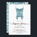 Invitation Peacock Blue Lace Corset Bridal Lingerie Douche<br><div class="desc">Belle dentelle bleu paon avec corset noir corset invitation à la douche avec dentelle de coordination pour une touche spéciale supplémentaire.</div>