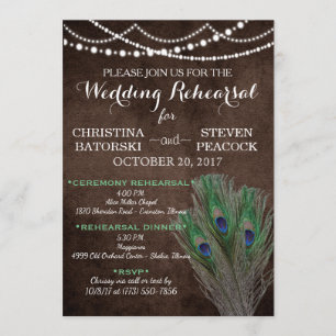 Invitation Peacock Boho Pays Bois Russe Mariage