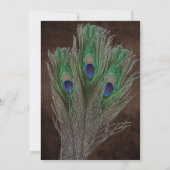Invitation Peacock Boho Pays Bois Russe Mariage (Dos)