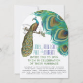 Invitation Peacock Boho Plumes de Bohème avec Peacock (Devant)