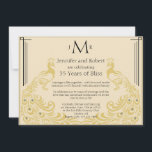 Invitation Peacock Elegance Art Déco Mariage Anniversaire<br><div class="desc">Cette invitation appelée, Elegance avec un anniversaire de Mariage Art Déco, serait une façon dramatique de donner le ton à votre anniversaire de mariage moderne mais élégant. L'arrière - plan est crème avec des accents de cadre art déco, des plumes de paon ou des paons. Ce serait un très beau...</div>