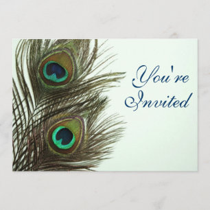 Invitation Peacock Feather