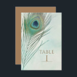 Invitation Peacock Feather Boho Chic Watercolor Numéro de tab<br><div class="desc">Carte de numéro de tableau Peacock Feather Boho Chic Watercolor. Cherchez les articles correspondants dans mon magasin. Contactez-moi pour une commande personnalisée.</div>