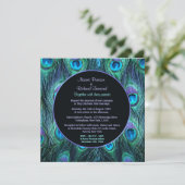 Invitation Peacock Feather Drama - Carré (Debout devant)