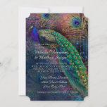 Invitation Peacock Feather Elegant Gold Winter Wedding<br><div class="desc">"Peacock Feather Elegant Gold Winter Wedding Invitation Suite." Image vintage Peacock élégamment rehaussée avec arc-en-ciel chatoyant de couleurs paon pour un mariage d'hiver formel et moody, festif ou toute autre célébration. Vous pouvez facilement modifier l'événement, l'occasion ou insérer votre texte customisé à l'aide des champs de modèle fournis. Style classique...</div>