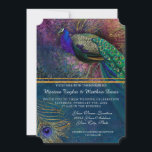 Invitation Peacock Feather Elegant Gold Winter Wedding Invit<br><div class="desc">"Peacock Feather Elegant Gold Winter Wedding Invitation Suite." Image vintage Peacock élégamment rehaussée avec arc-en-ciel chatoyant de couleurs paon pour un mariage d'hiver maussade, festif et formel ou toute autre célébration. Vous pouvez facilement modifier l'événement, l'occasion ou insérer votre texte customisé à l'aide des champs de modèle fournis. Style classique...</div>