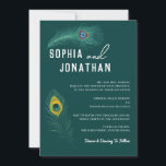 Invitation Peacock Feather Emerald Green Mariage moderne chic<br><div class="desc">Peacock Feather Mariage Moderne Chic</div>