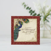 Invitation Peacock & Feather Mariage formel Inviter la Bourgo (Debout devant)