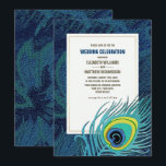 Invitation Peacock Feather Marine Mariage d'or bleu<br><div class="desc">Elégant Peacock Feather design avec cadre en feuille d'or personnalisées Navy Blue Wedding Invitations. Customisez le nom, la date, le texte et tous les détails de vos Invitations. Correspondance des invitations de la douche nuptiale, Enregistrer les cartes de dates, Bridesmaid à demander les cartes, Merci les cartes, les faveurs de...</div>