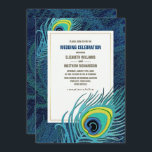 Invitation Peacock Feather Marine Mariage d'or bleu<br><div class="desc">Elégant Peacock Feather Design avec Gold Foil Frame personnalisé Marine Blue Wedding Invitations. Customisez le nom, la date, le texte et tous les détails de vos Invitations. Correspondance des invitations de la douche nuptiale, Enregistrer les cartes de dates, Bridesmaid à demander les cartes, Merci les cartes, les faveurs de mariage...</div>