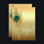 Invitation Peacock Feather Or Exotic Boho Chic Numéro de tabl<br><div class="desc">Peacock Feather Gold Exotic Boho Chic Table Numéro Carte. Cherchez les articles correspondants dans mon magasin. Contactez-moi pour une commande personnalisée.</div>