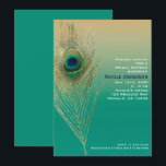Invitation Peacock Feather Sand et Turquoise Boho Glam Invita<br><div class="desc">Peacock Feather Sand et Turquoise Boho Glam Invitation. Éléments correspondants disponibles.</div>