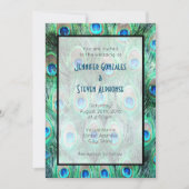 Invitation Peacock Feathers Exotic Watercolor Mariage Inviter (Devant)