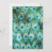 Invitation Peacock Feathers Exotic Watercolor Mariage Inviter (Dos)