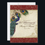 Invitation Peacock & Feathers Mariage formel Inviter Rouge<br><div class="desc">SÉLECTION DU PAPIER : Ceci est montré sur "papier de base", un autre grand choix serait "glace métallique" qui est une surface brillante blanche et percée. Il serait également magnifique sur le lin "Champagne Metallic", feutre ou l'un des autres choix. PALETTE DE COULEUR : rouge bordeaux profond, bronzé, crème, bleu...</div>