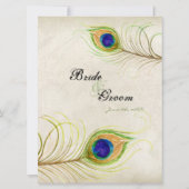 Invitation Peacock Feathers Royal Cobalt Blue Wedding Invite (Dos)