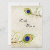 Invitation Peacock Feathers Royal Cobalt Blue Wedding Invite (Dos)