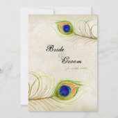Invitation Peacock Feathers Royal Cobalt Blue Wedding Invite (Dos)