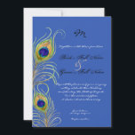 Invitation Peacock Feathers Royal Cobalt Blue Wedding Invite<br><div class="desc">C'est une invitation contemporaine et sophistiquée. Doté de plumes Peacock stylisées, de couleur pastel, avec votre choix de couleur arrière - plan, montré ici en bleu royal, également appelé bleu Cobalt ou bleu Sapphire. Également disponible dans une version couleur personnalisée où vous pouvez mettre n'importe quelle couleur où la couleur...</div>