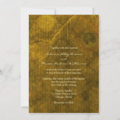 Invitation Peacock Feathers Rustic Fall Brown Mariage (Dos)