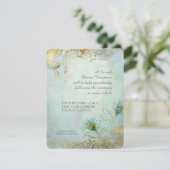 Invitation Peacock Feathers Soigné Mariage Dîner Réception (Debout devant)