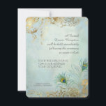 Invitation Peacock Feathers Soigné Mariage Dîner Réception<br><div class="desc">"Peacock Feathers Élégant Dîner De Mariage Reception Invitation Carte de boîtier." Conçu spécialement pour un dîner de réception formel. Cette collection de faire-part de mariage est une image peinte à la main moderne dans une régence traditionnelle vintage, ancienne élégance de l'époque glamour hollywoodienne. OEuvre originale créée par Audrey Jeanne Roberts,...</div>