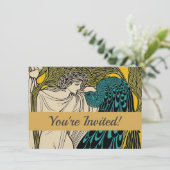 Invitation Peacock Fine Art Bird Nouveau (Debout devant)