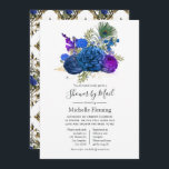 Invitation Peacock Floral Baby ou Fête des mariées par la pos<br><div class="desc">Elégante marine vintage et roses bleu royal longue distance bébé ou nuptiale par invitation par mail avec des accents de violet dans un thème baroque paon.</div>