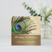 Invitation Peacock Goddess Feather Anniversaire Fête Invitati (Debout devant)
