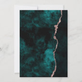 Invitation Peacock Green & Rose Gold Agate Fête des mariées (Dos)