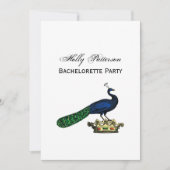 Invitation Peacock héraldique Vintage stylisé sur Couronne C (Devant)