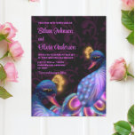 Invitation Peacock Jewel Tones Mariage Floral Moody violet<br><div class="desc">Opulent Peacock Jewel Tones Mariage Floral Moody Noir violet Invitation. Élevez votre mariage à un royaume d'élégance et d'opulence avec ce Faire-part de mariage Peacock à ton bijou. Avec une grande attention aux détails, cette invitation résume la grandeur des tons de bijoux et l'attrait des paons, créant un look qui...</div>