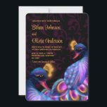 Invitation Peacock Jewel Tones Mariage Floral Moody violet<br><div class="desc">Opulent Peacock Jewel Tones Mariage Floral Moody Noir violet Invitation. Élevez votre mariage à un royaume d'élégance et d'opulence avec ce Faire-part de mariage Peacock à ton bijou. Avec une grande attention aux détails, cette invitation résume la grandeur des tons de bijoux et l'attrait des paons, créant un look qui...</div>