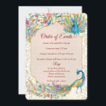 Invitation Peacock motif indien détails mariage<br><div class="desc">Peacock Arabian motif Indien mariage détails carte de boîtier.</div>