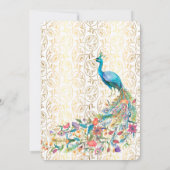 Invitation Peacock motif indien mariage pour la mariée (Dos)