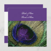 Invitation Peacock n violet thème mariage - Créez votre propr (Devant / Derrière)
