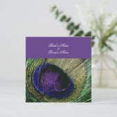 Invitation Peacock n violet thème mariage - Créez votre propr (Debout devant)